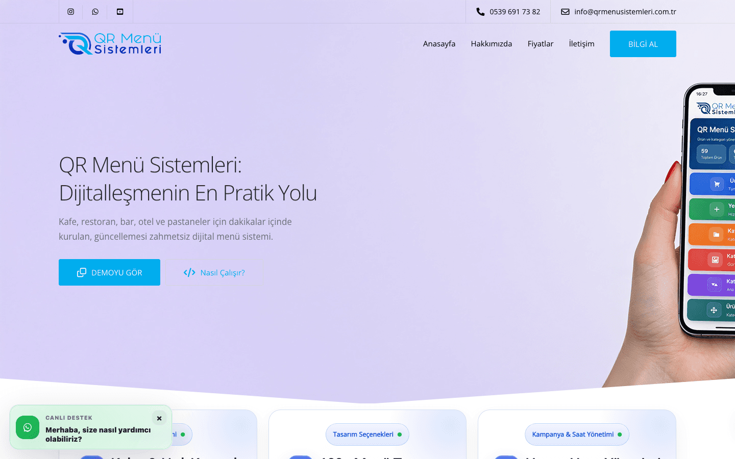 QR Menü Sistemleri SaaS ve Yönetim Paneli çalışması