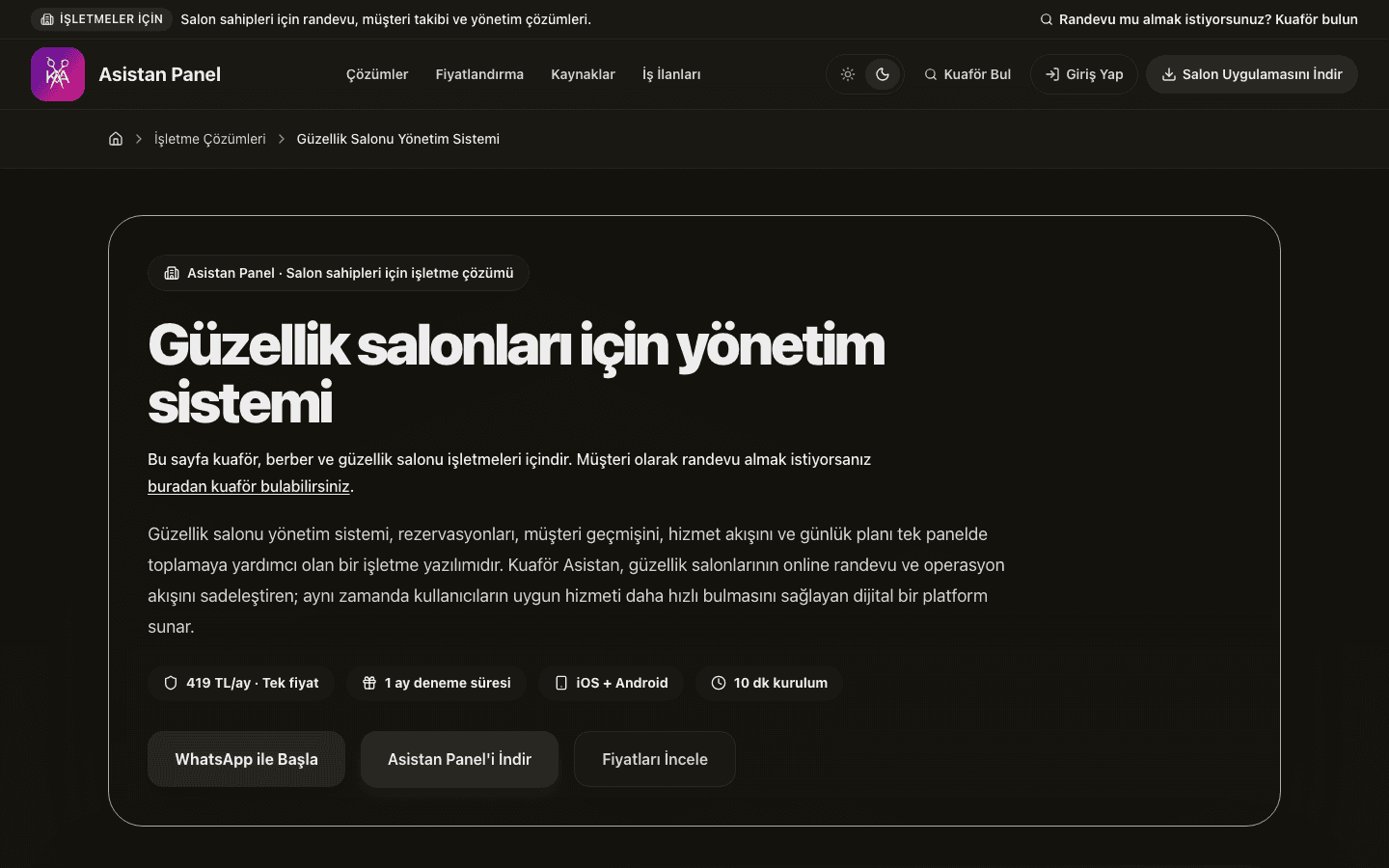 Randevu Sistemleri Özel Yazılım ve SaaS çalışması